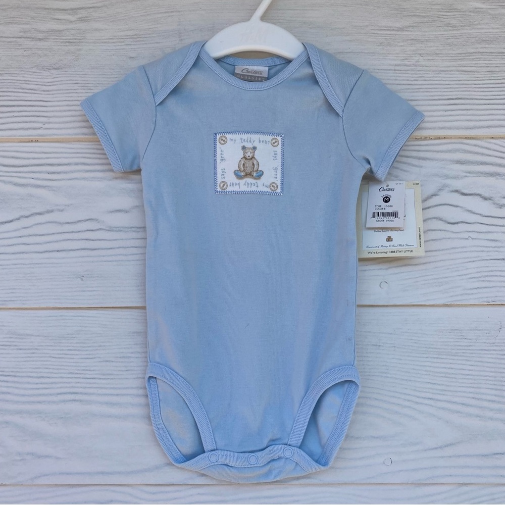 NWT Vintage Carter’s Classics Blue Teddy Bear Bodysuit 3–6 Months